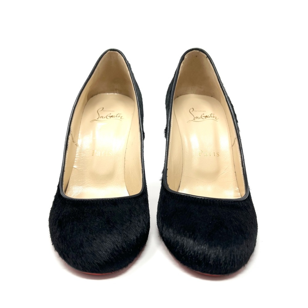 NEW Christian Louboutin Fifi Pony Hair High Heels Shoes Pumps Black Simple 37 7 - Picture 4 of 11